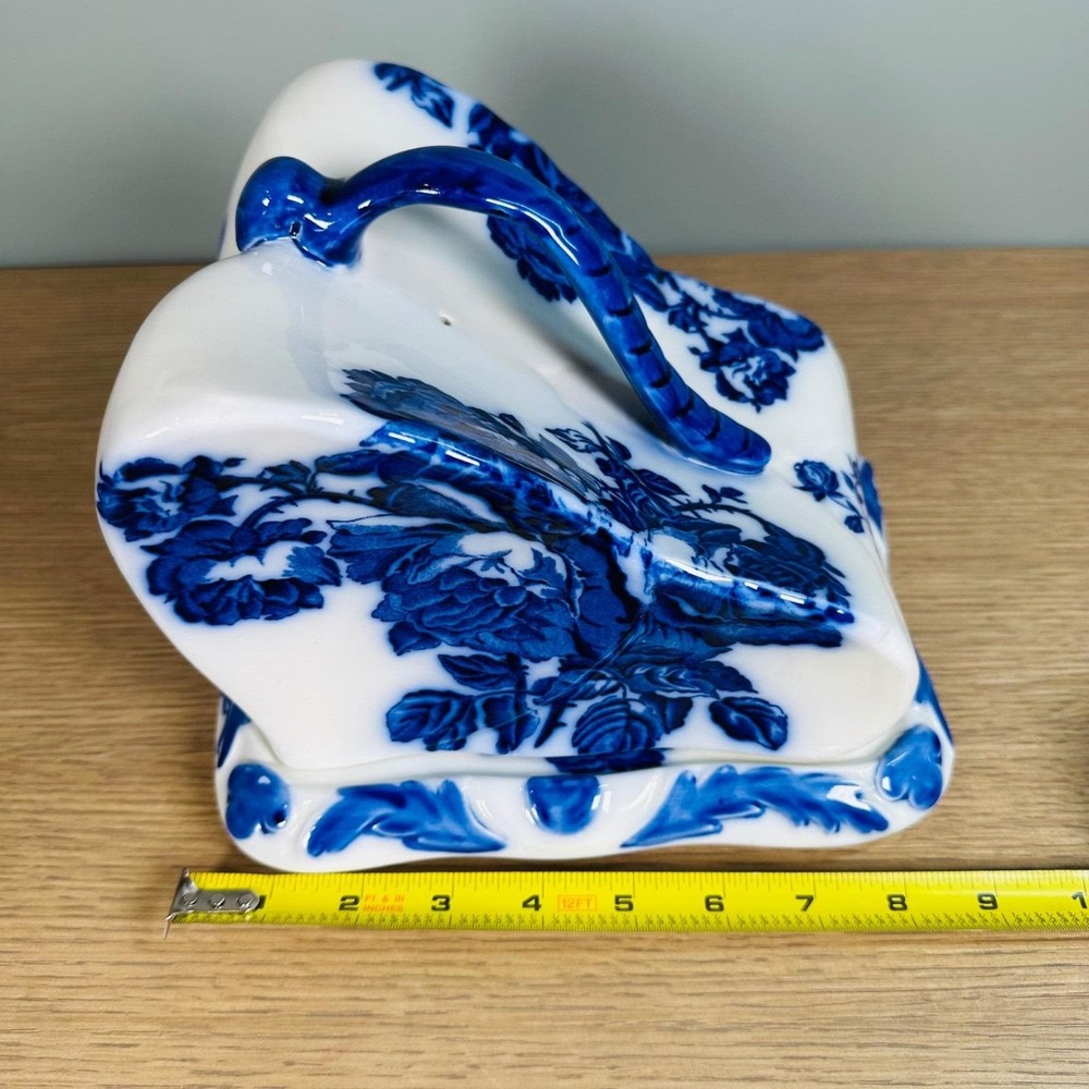 VTG Blakeney Ironstone Flow Blue Rose Cheese Keeper Dish Staffordshire England - Picture 13 of 15